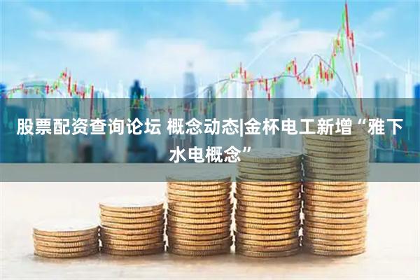 股票配资查询论坛 概念动态|金杯电工新增“雅下水电概念”