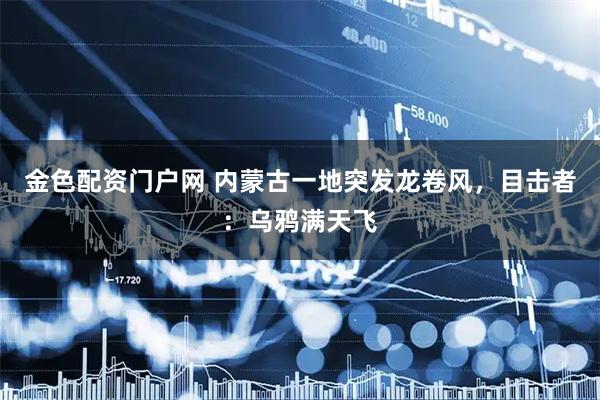 金色配资门户网 内蒙古一地突发龙卷风，目击者：乌鸦满天飞